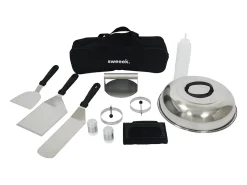 Plancha de gas 4 quemadores de acero inoxidable con carrito y