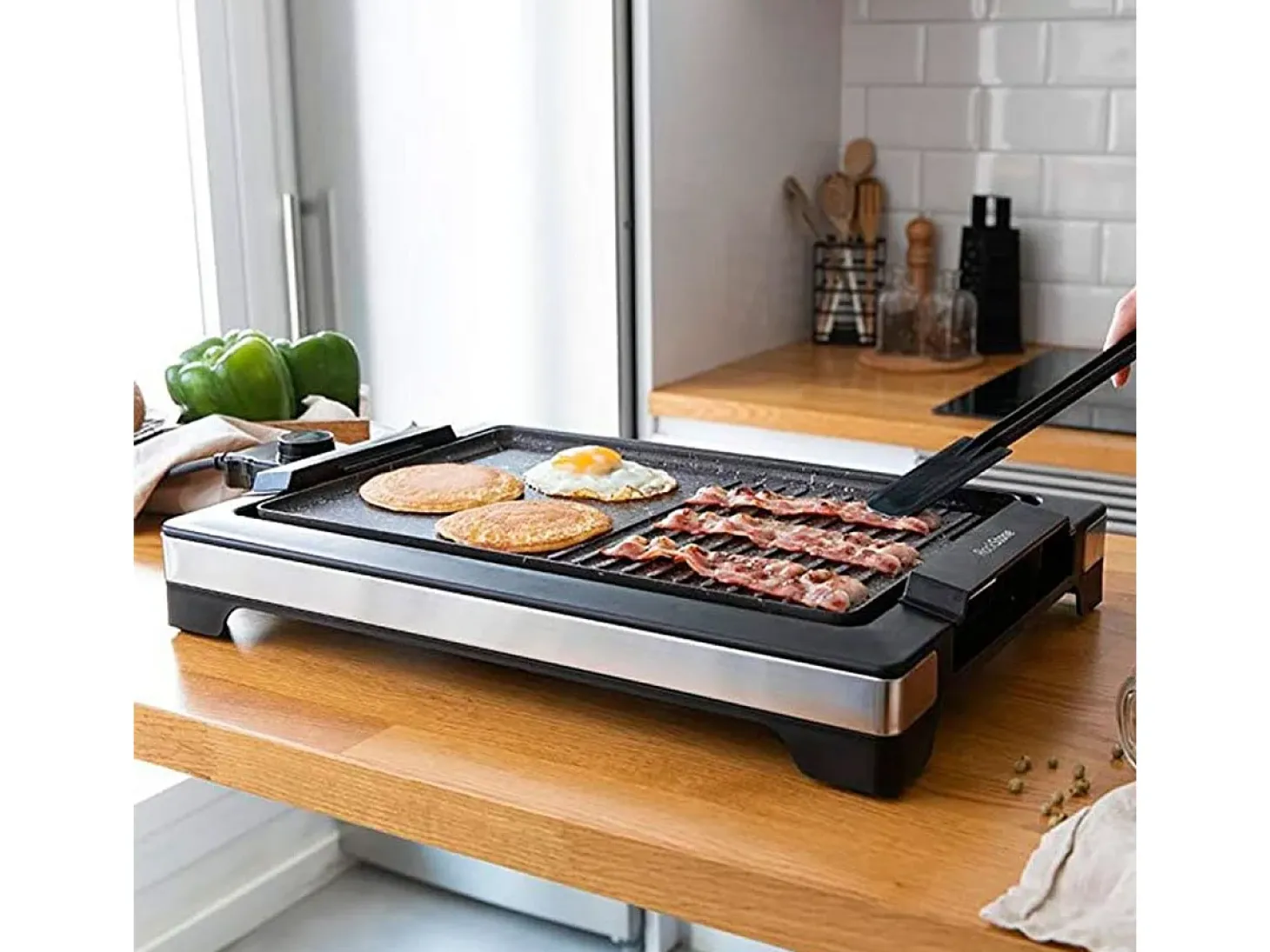 Plancha eléctrica Cecotec Tasty&Grill 2000 Inox MixStone 2000W negro/inox