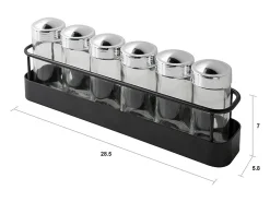 Portaespecias de cocina con set de 6 frascos de vidrio Lyu