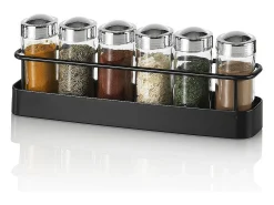 Portaespecias de cocina con set de 6 frascos de vidrio Lyu