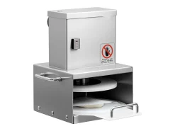 Prensa para Masa SucceBuy Eléctrica, Placa 15 cm, Prensa para Pizza de Acero Inoxidable, Formadora de Pizza Comercial de Grosor Ajustable, para Cafés
