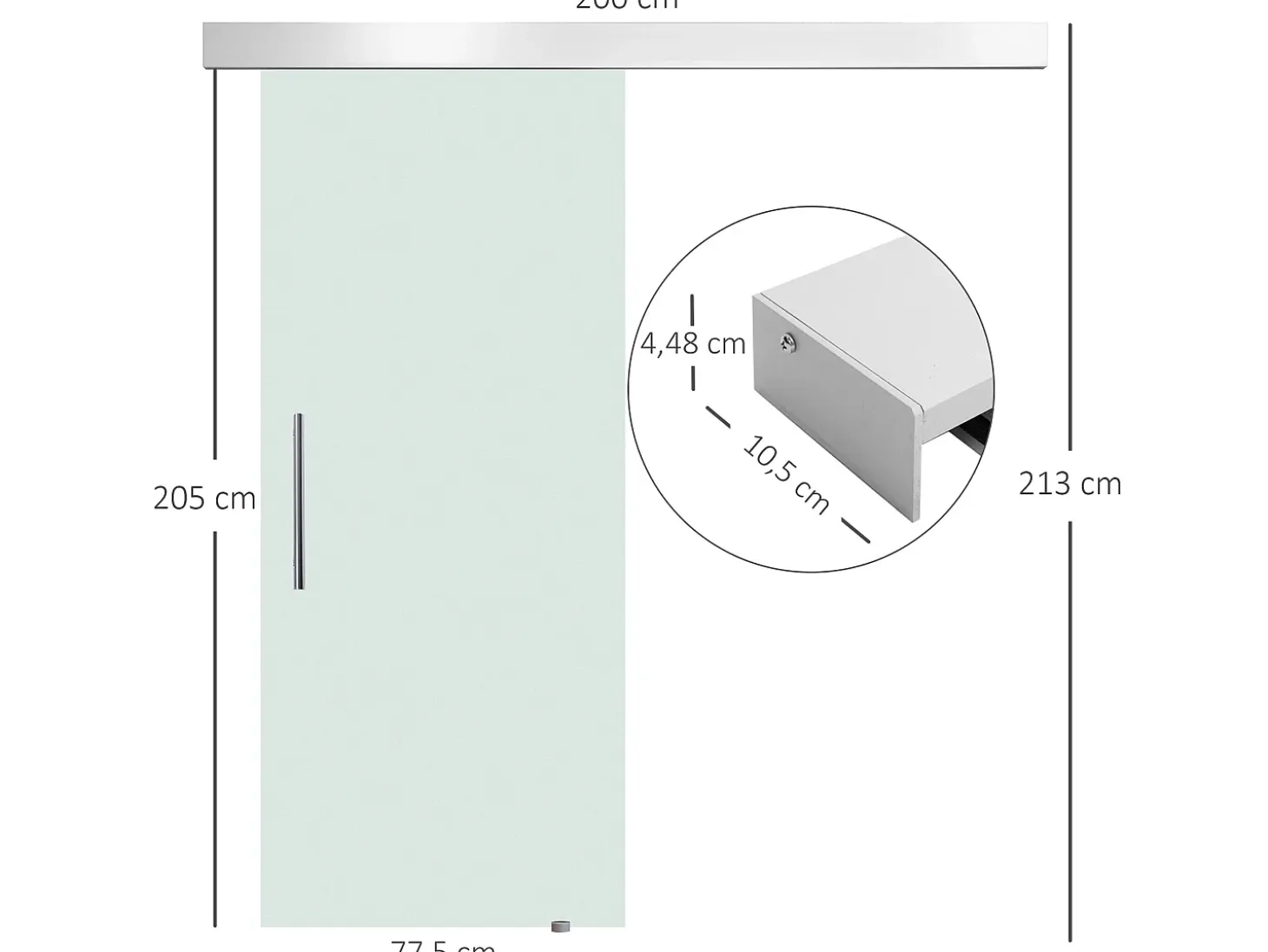 Puerta corredera transparente 200x213 cm HOMCOM