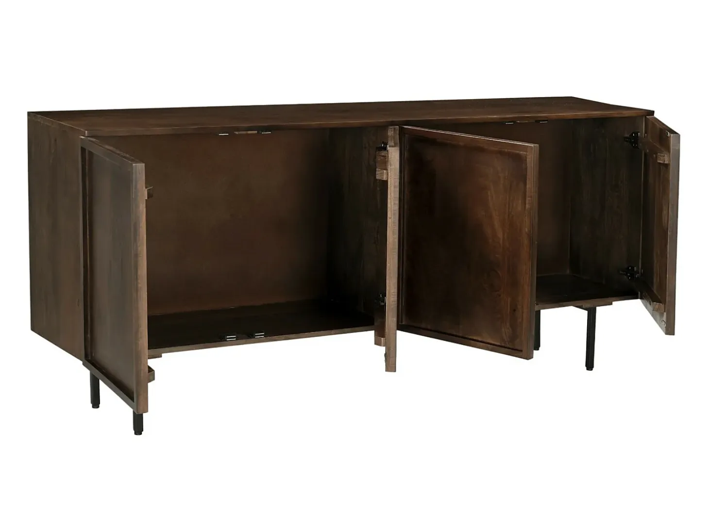 QUADRO-Aparador de 4 puertas en madera maciza marrón