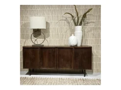QUADRO-Aparador de 4 puertas en madera maciza marrón