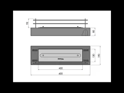 Quemador de bioetanol insertable de encimera negro mate en acero inoxidable de 60 cm con parrilla