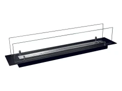 Quemador de chimenea de bioetanol fabricado en acero con cristal de 100 cm.