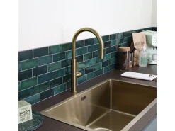 Reflet mezclador para fregadero dorado cepillado Essebagno