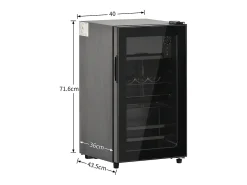 Refrigerador de 76 litros con iluminación LED - Estantes ajustables - Negro