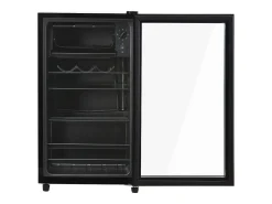 Refrigerador de 76 litros con iluminación LED - Estantes ajustables - Negro