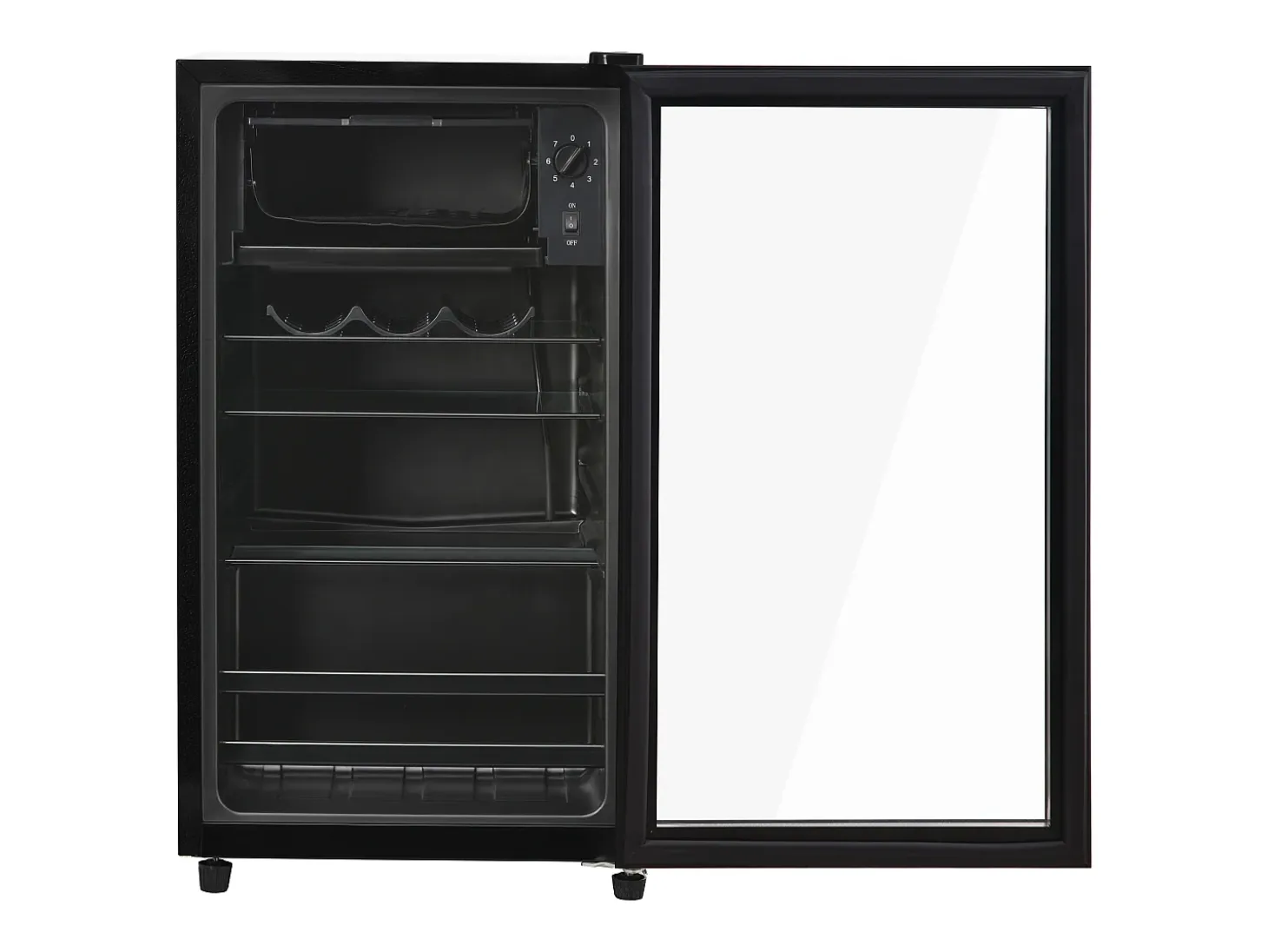 Refrigerador de 76 litros con iluminación LED - Estantes ajustables - Negro