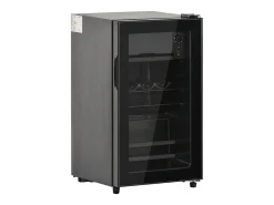 Refrigerador de 76 litros con iluminación LED - Estantes ajustables - Negro