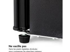 Refrigerador 22L+38L con LED, pies ajustables, 172 kWh/año, -27 ° C a 13 ° C, 7 nivel de temperatura, Energía E, 42x45.5x86.8 cm