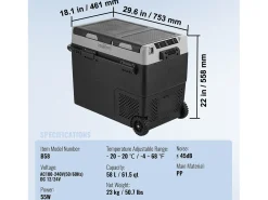 Refrigerador Portátil SucceBuy 58 L, Doble Zona, Refrigerador Congelador para Coche y Casa