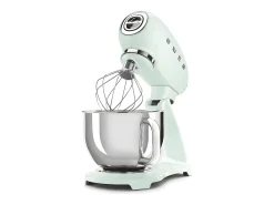 Robot de repostería Smeg 800W 4,8L Verde Pastel Años 50 con 10 velocidades y accesorios incluidos