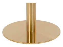 Ronde eettafel PIZA – Wit marmereffect en poten van goudkleurig messing-Diámetro 70 cm