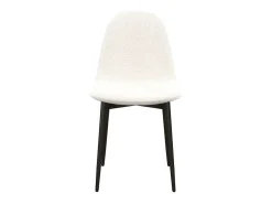 SALLY-Silla de tejido rizado crema con patas de metal (x4)
