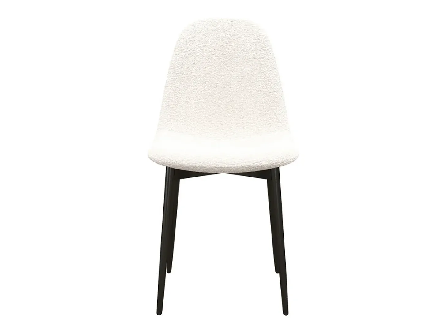 SALLY-Silla de tejido rizado crema con patas de metal (x4)