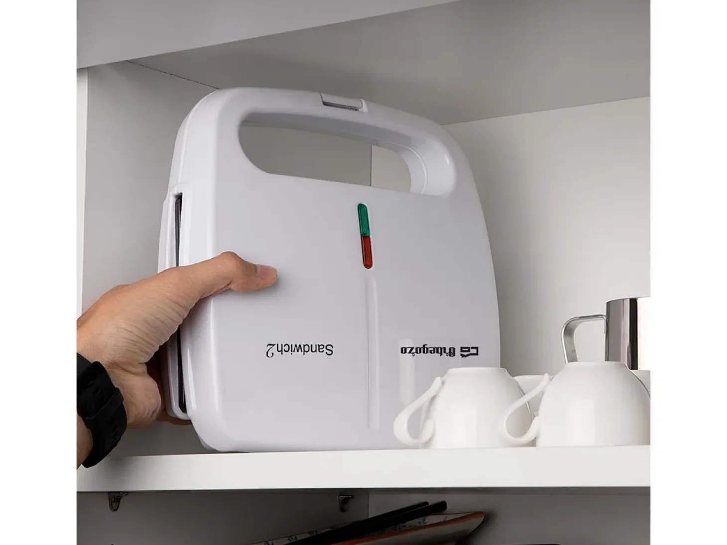 Sandwichera Orbegozo SW4915 800W base antideslizante blanco