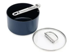 Sartén antiadherente Joseph Joseph Space 19 cm con mango plegable y tapa, apta para inducción y horno hasta 232°C, ahorro de espacio