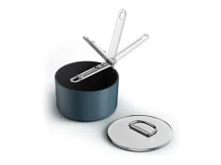 Sartén antiadherente Joseph Joseph Space 19 cm con mango plegable y tapa, apta para inducción y horno hasta 232°C, ahorro de espacio