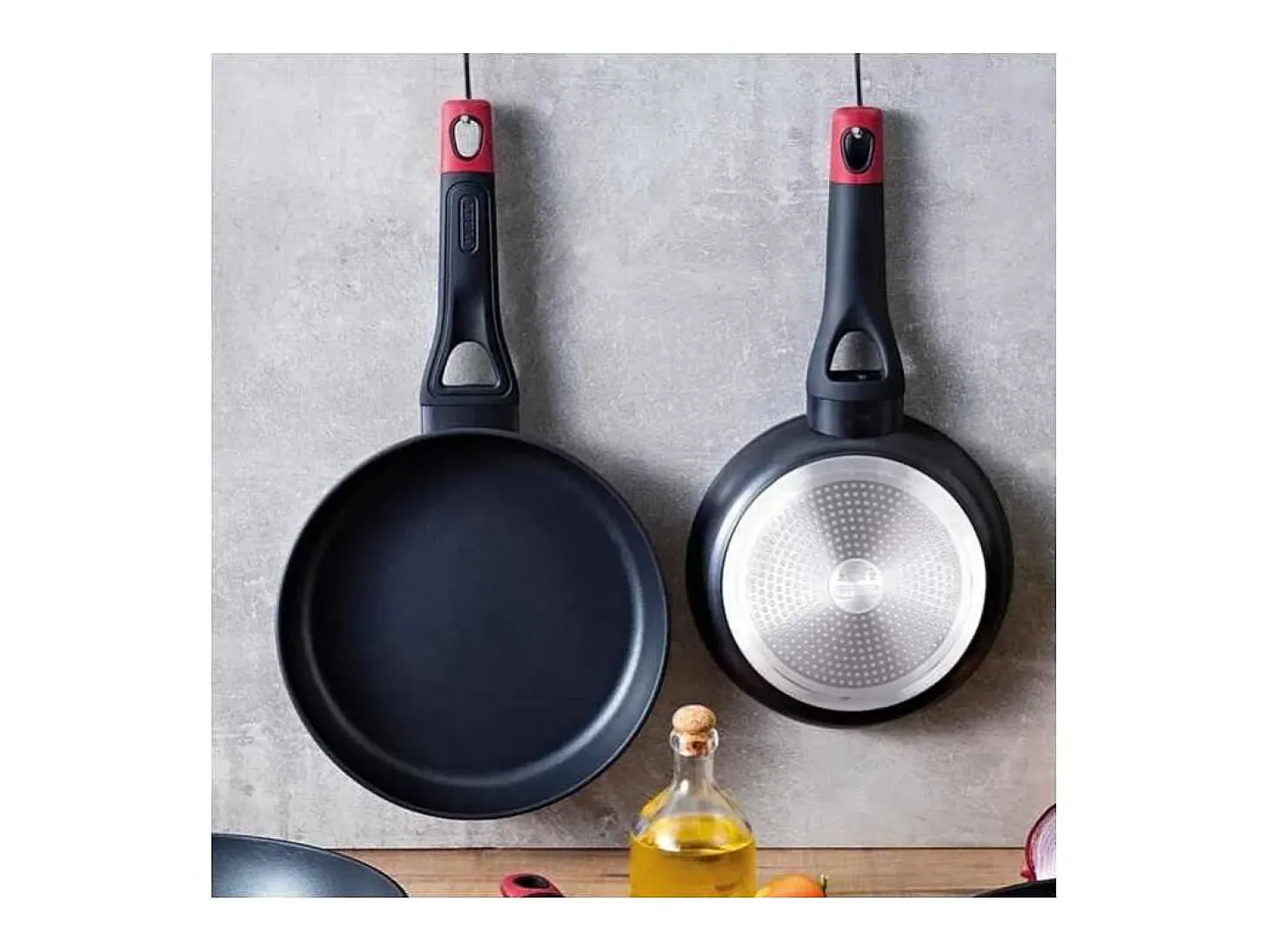Sartén Óptima+ Pyrex aluminio forjado negro/rojo Ø26 cm