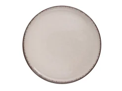 Servicio de vajilla, platos, platos, de porcelana - 18 piezas - color crema- SANCHA
