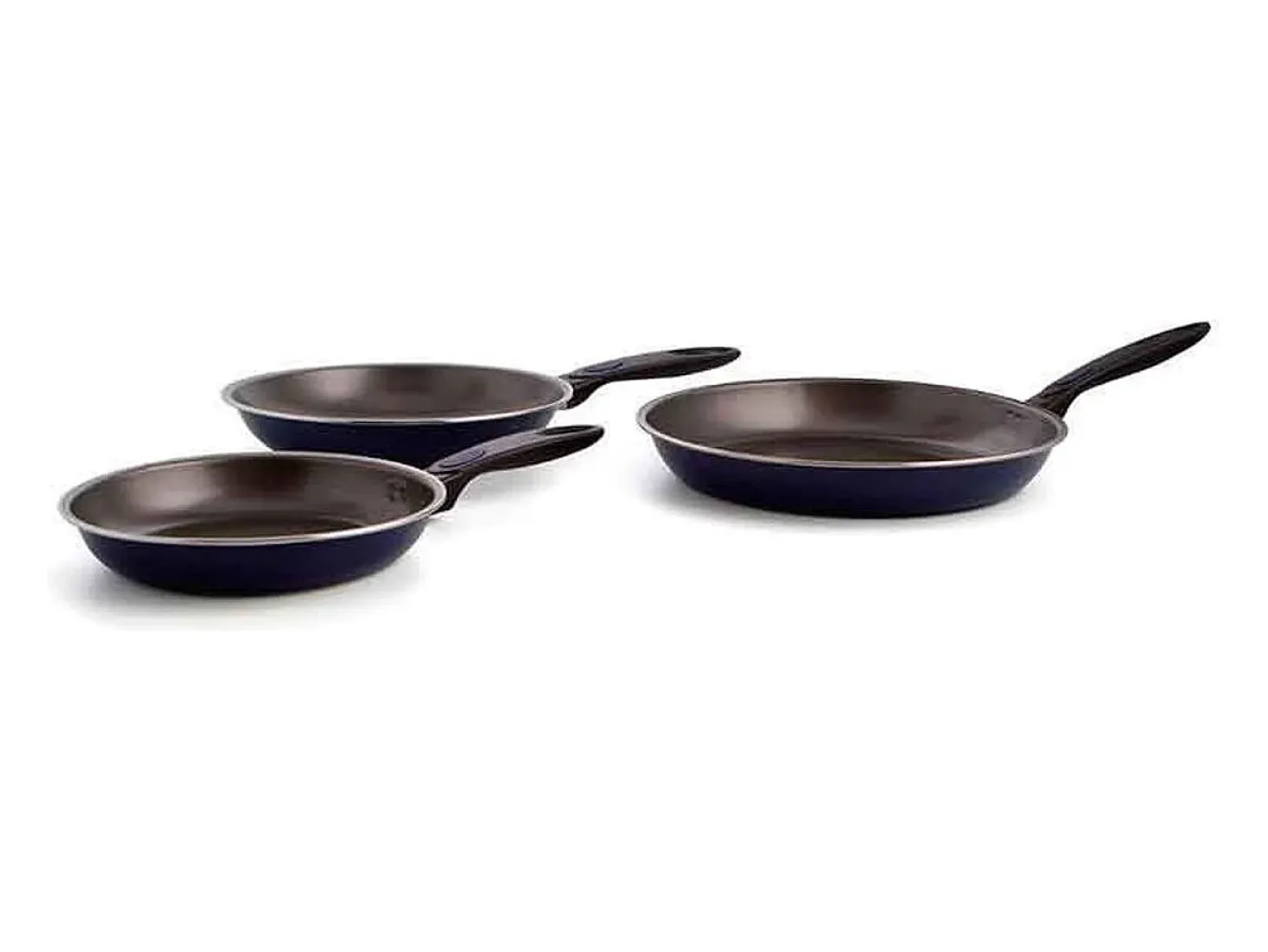Set de 3 sartenes Nuit Quid aluminio estampado antiadherentes azul Ø20/Ø24/Ø28 cm