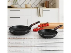 Set de 2 sartenes Tentación Quid aluminio prensado negro Ø20/Ø24 cm