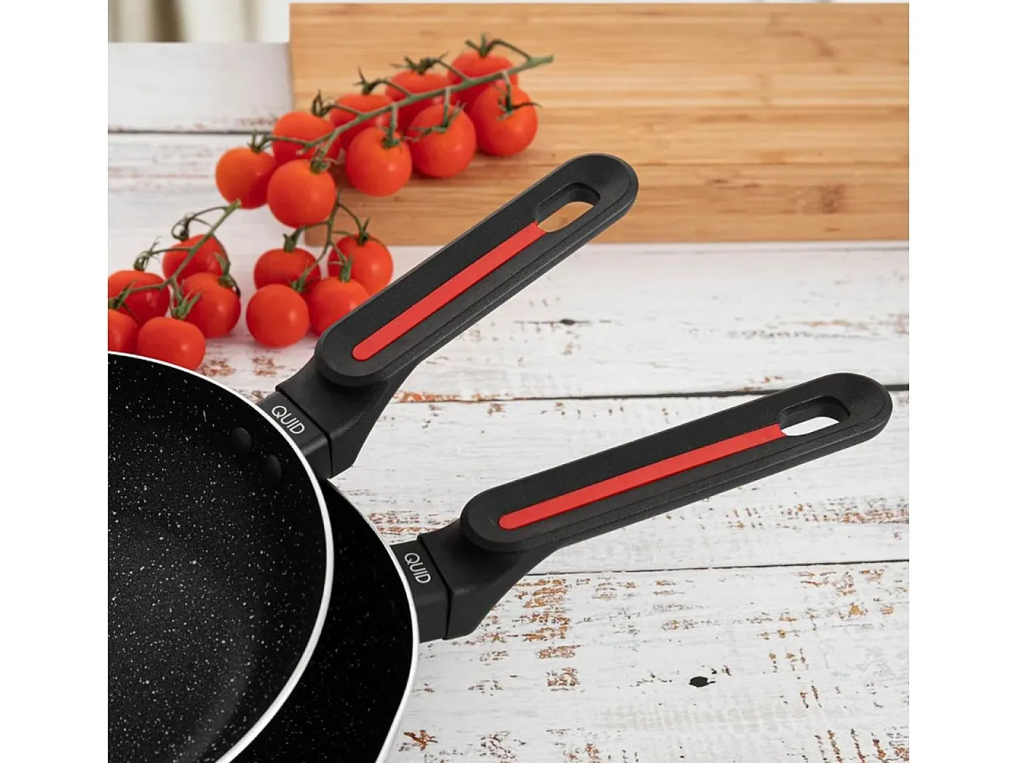 Set de 2 sartenes Tentación Quid aluminio prensado negro Ø20/Ø24 cm