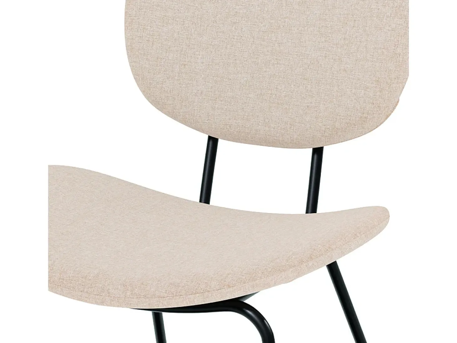 Set de 2 sillas beige en tejido bouclé con patas de metal - Verner
