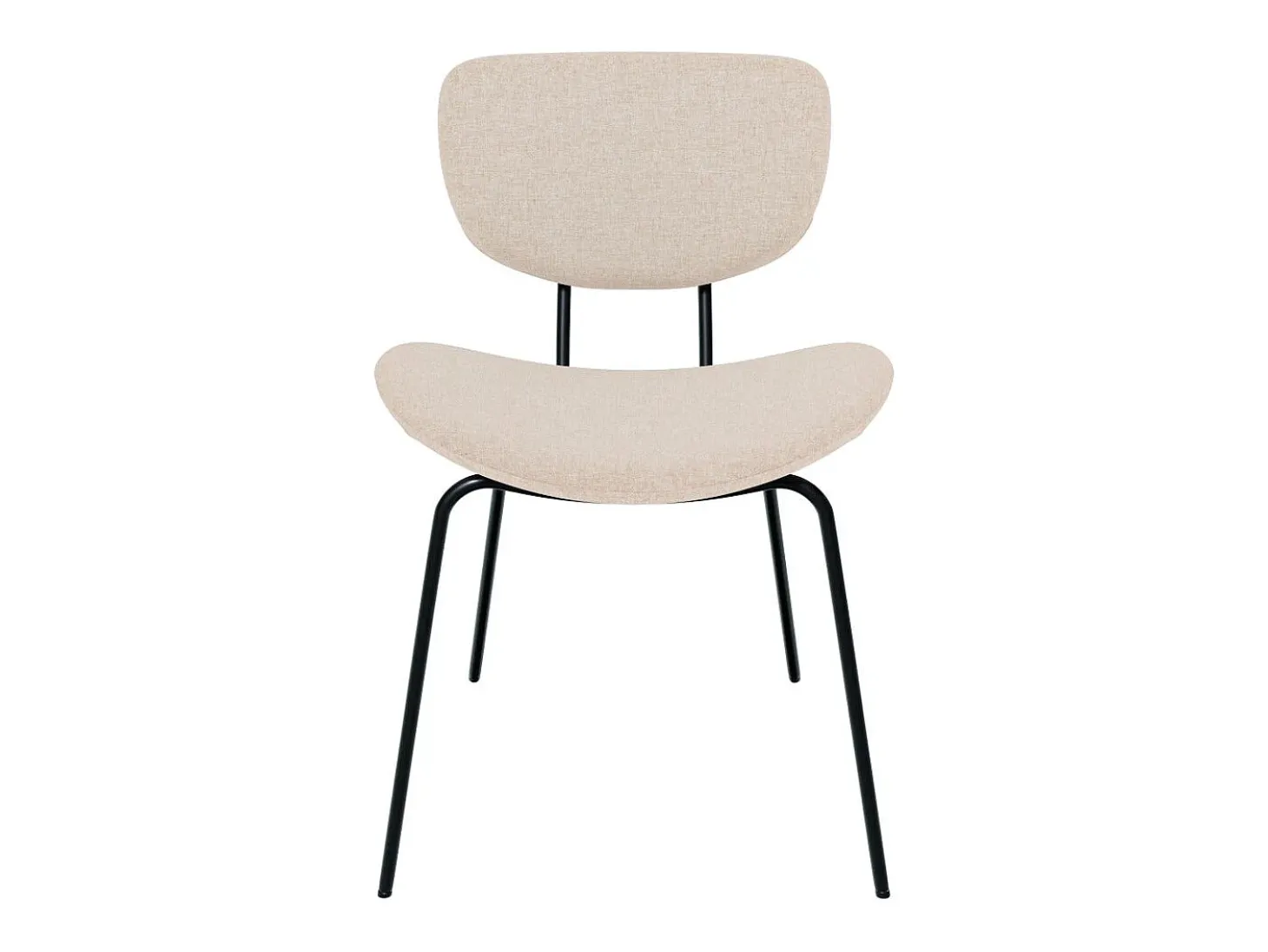 Set de 2 sillas beige en tejido bouclé con patas de metal - Verner