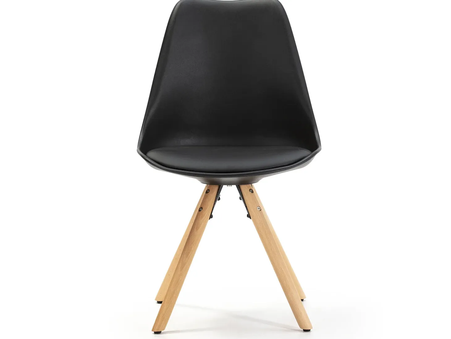 Set de 2 sillas Comedor Jeff Estilo nórdico Negro, 54 x 49 x 84 cm