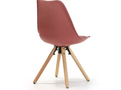 Set de 2 sillas Comedor Jeff Estilo nórdico Rojo, 54 x 49 x 84 cm