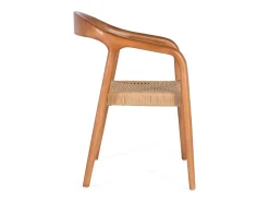 Set de 2 sillas con brazos fabricadas en madera de caucho