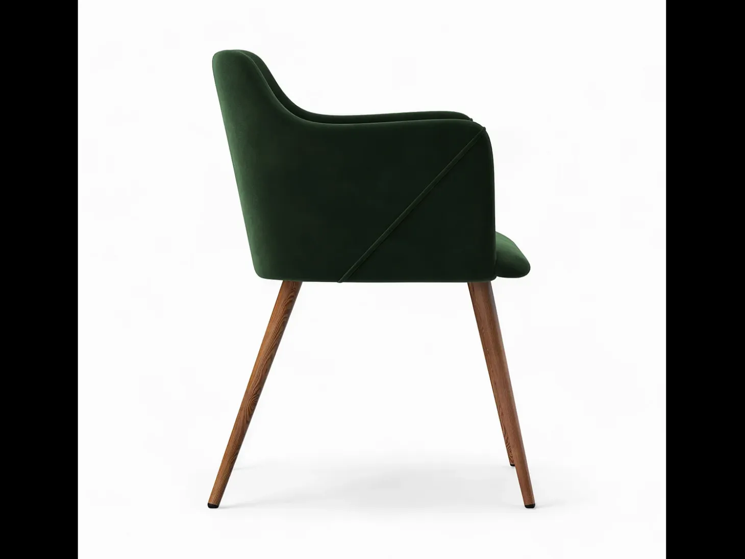 Set de 2 sillas con reposabrazos de terciopelo verde oscuro - Daisy