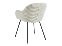 Set de 6 sillas con reposabrazos de pana y metal negro - Beige - MARENZIA