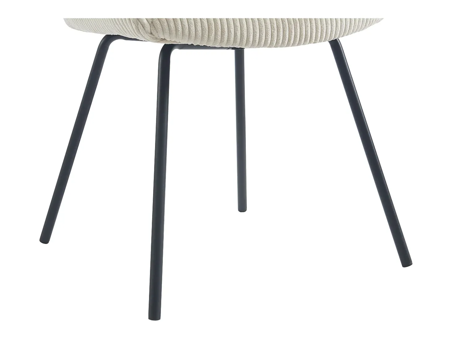 Set de 6 sillas con reposabrazos de pana y metal negro - Beige - MARENZIA