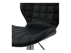 Set de 2 sillas de bar ajustables 53/74 cm en piel sintética negra - Mazzia
