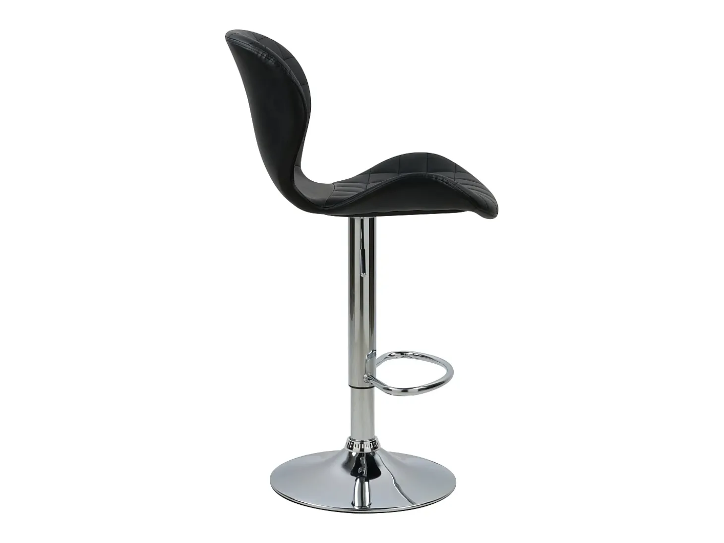 Set de 2 sillas de bar ajustables 53/74 cm en piel sintética negra - Mazzia