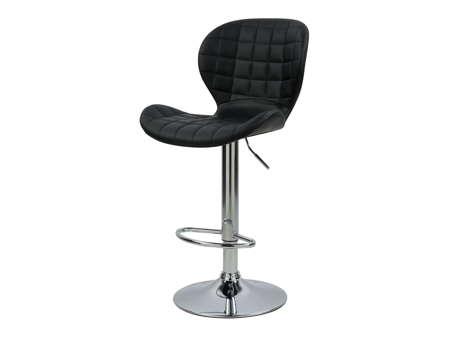 Set de 2 sillas de bar ajustables 53/74 cm en piel sintética negra - Mazzia