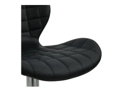Set de 2 sillas de bar ajustables 53/74 cm en piel sintética negra - Mazzia