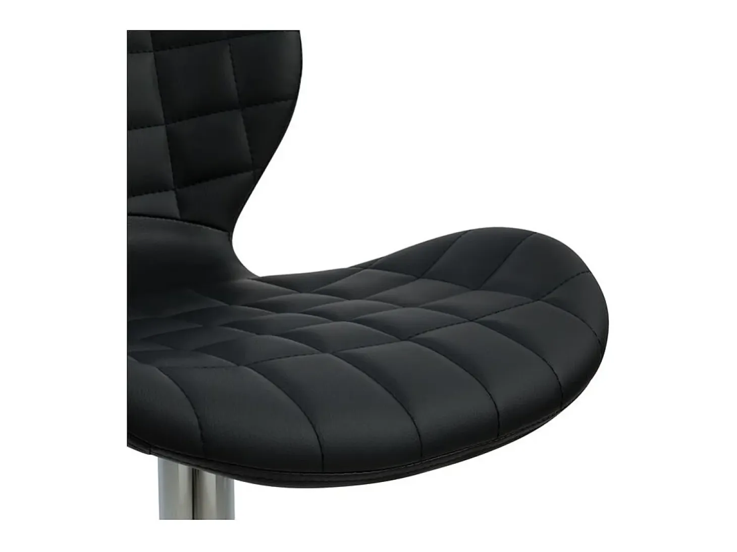 Set de 2 sillas de bar ajustables 53/74 cm en piel sintética negra - Mazzia