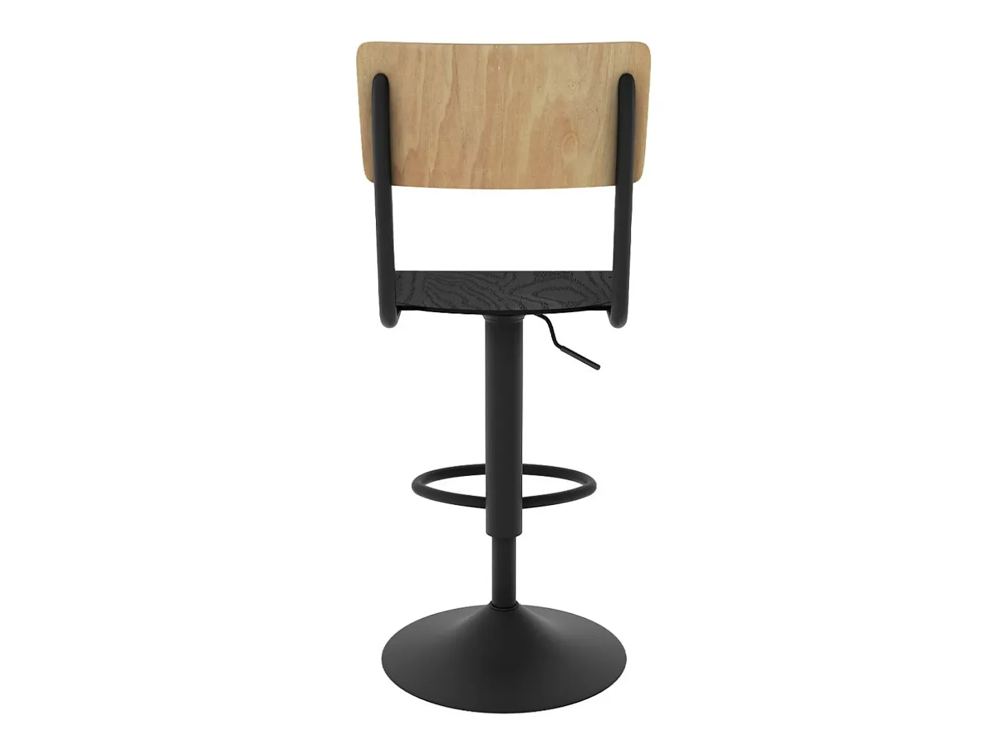 Set de 2 sillas de bar ajustables 60/80 cm en madera clara y negro - Clem