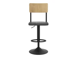 Set de 2 sillas de bar ajustables 60/80 cm en madera clara y negro - Clem