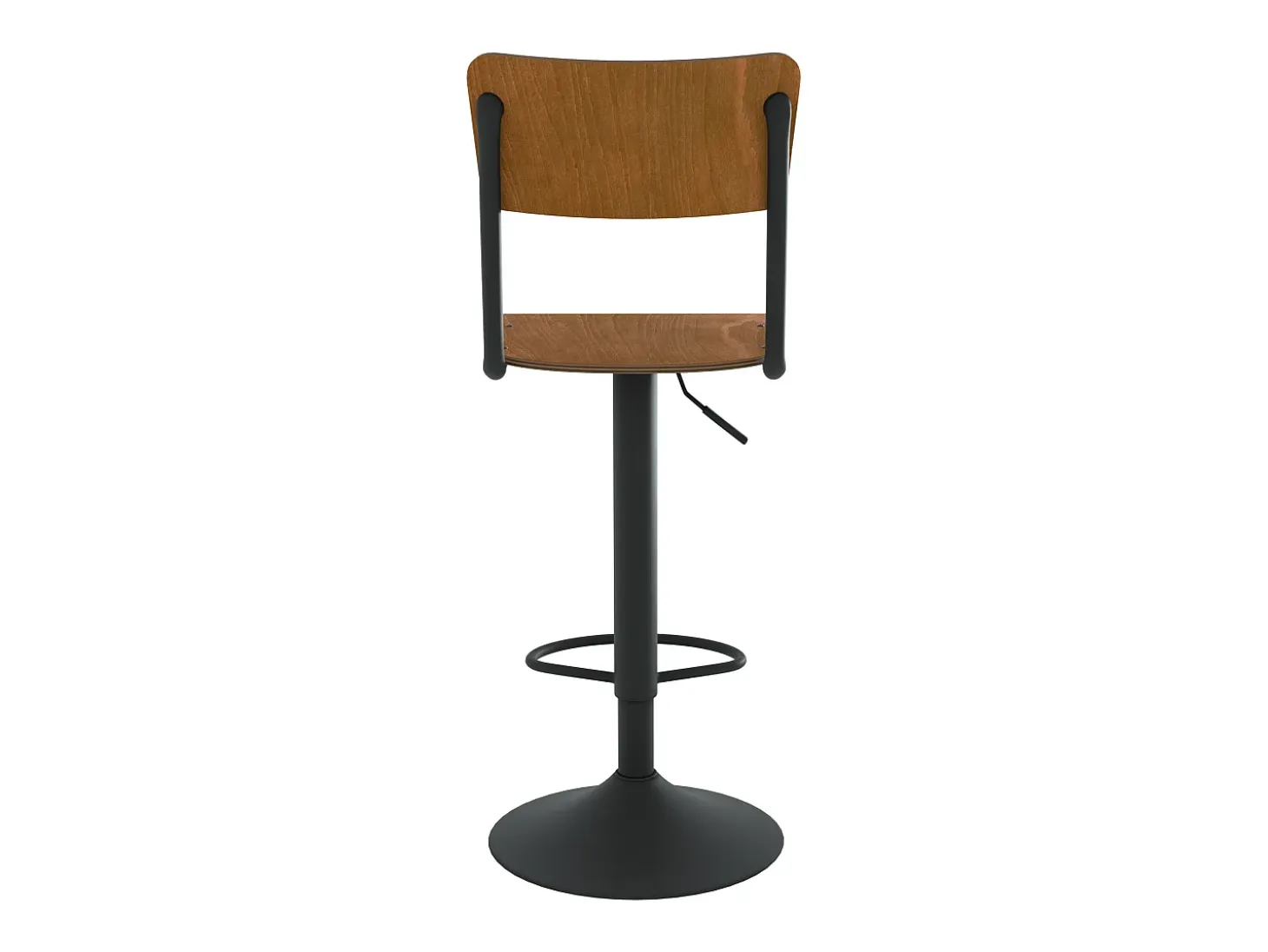 Set de 2 sillas de bar ajustables 60/80 cm en madera oscura - Clem