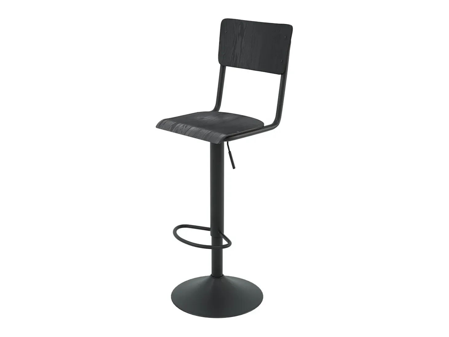 Set de 2 sillas de bar ajustables 60/80 cm en madera negra - Clem