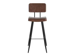 Set de 2 sillas de bar de cuero sintético marrón 76 cm - Texas