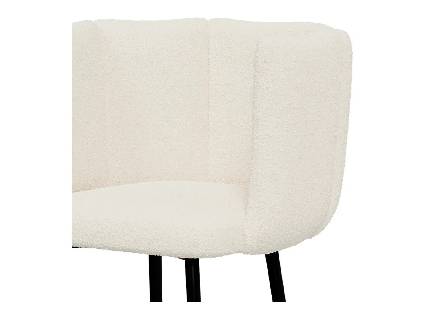Set de 2 sillas de bar de tela rizada beige 75 cm - Rosy