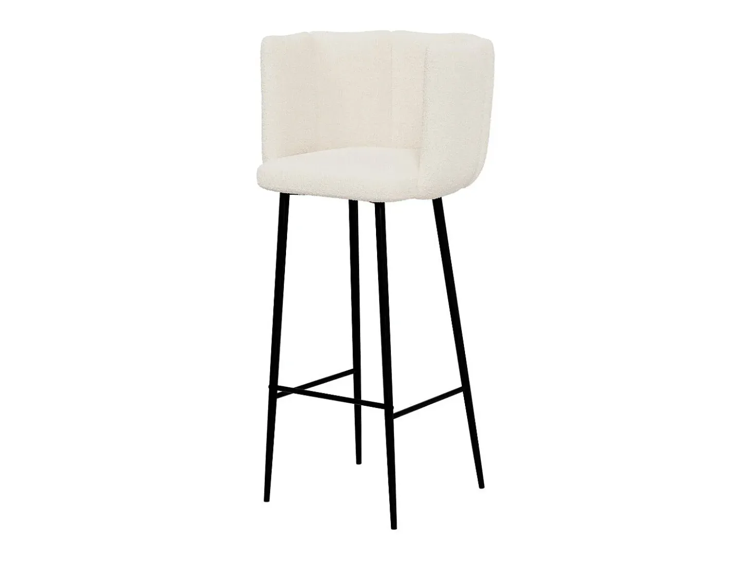 Set de 2 sillas de bar de tela rizada beige 75 cm - Rosy