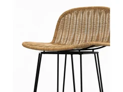 Set de 2 sillas de bar de resina tejida marrón 76 cm - Jigani